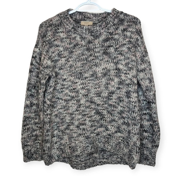 Ann Taylor LOFT Outlet Pink Grey Soft Knit Crew Sweater Woman  Small - Picture 1 of 11